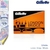 (กล่องใหญ่ 100 ใบ แถมฟรีอีก 10 ใบ รวมเป็น 110 ใบ/1 กล่อง) ใบมีดโกน Gillette London Bridge. ยิลเลตต์ ลอนดอน บริดจ์ 1 กล่องใหญ่
