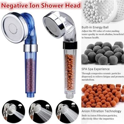 3 Modes Shower Head High Pressure Boosting Water Saving Filter SPA Nozzle Utility Negative Ion Shower Head Bathroom Accessories Showerheads