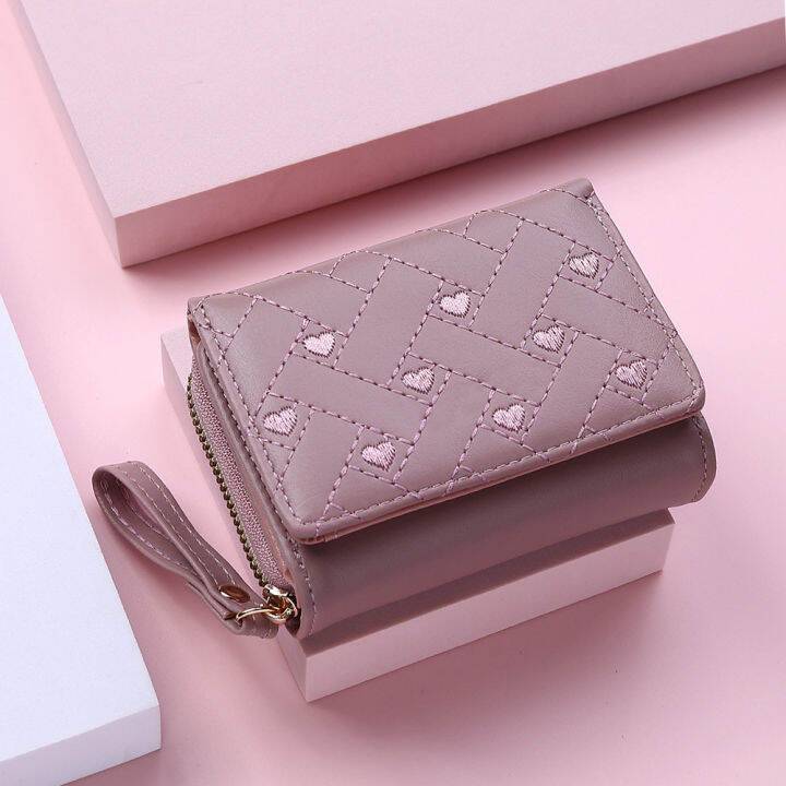 Hasp Ladies Wallet Purse Love Heart Wallet Card Holders ID Holder Cute