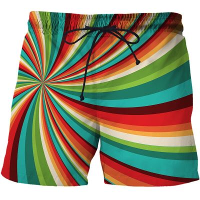 Abstract pattern printed 3d beach pants Mens Swim Shorts Surf Wear 3d digital beach pants harajuku beach shorts board shorts