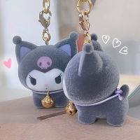 Kawaii Sanrio ของเล่นตุ๊กตาอะนิเมะ Kuromi Plushies พวงกุญแจจี้สำหรับกระเป๋าการ์ตูนยัดตุ๊กตาของเล่นนุ่มสำหรับของขวัญเด็กสาว