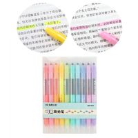 10Pcs Double-end Erasable Highlighter Pen Markers Pas Liquid Chalk Marker Fluorescent Milkliner Highlighters Color