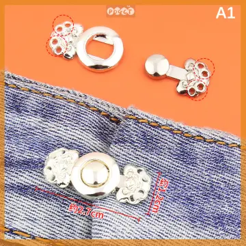 Nail-free Metal Jeans Button Snaps Detachable Pants Clips Buttons