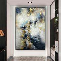 Arthyx Gold Abstract Texture Art ภาพวาดสีน้ำมันบนผ้าใบ Modern Wall Decor รูปภาพสำหรับห้องนั่งเล่นตกแต่งบ้าน