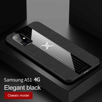 LEEWINDA เคสโทรศัพท์ Samsung Galaxy A51 4G,อีกสามต่อสู้ผ้ารูปแบบเกราะขอบนิ่มกันกระแทกฝาหลัง