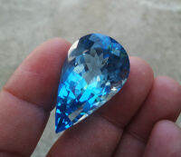 ร้านนี้ขายแต่ของแท้ ++ไซส์ใหญ่พลอยสวิสบลูโทแพซหยดน้ำ++ (Natural Swiss Blue Topaz) น้ำหนัก 77.30 กะรัต อัญมณีประจำเดือนพฤศจิกายน คัดสวย เนื้อสะอาด