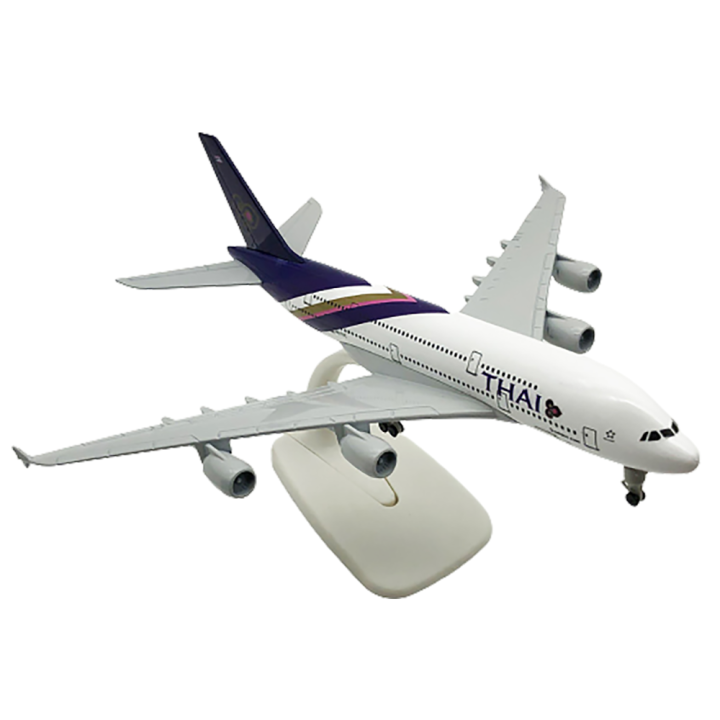 klt-เครื่องบินไทยของเล่นเครื่องบินจำลองเครื่องบินเหล็กหล่อ-a380-20ซม-เครื่องบินของเล่นของขวัญสำหรับเด็กผู้ชายคอลเล็กชั่นเด็ก-a380แอร์บัส