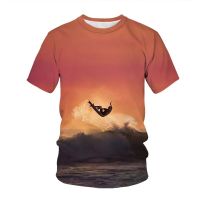 2023Summer Men Tshirt Sea Surfing Casual Surfriding 3D Printed T Shirt Short Sleeve Surf Poster 2022