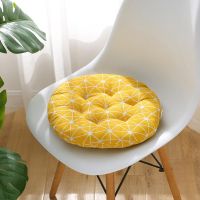 ☂☌ Chair Cushion Washable Soft Plaid Round Plush Warm Cushions Dining Chair Cushions Soft Mats Anti-Slip Suitable Home Decoration