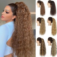 Synthetic Fake Hair Pieces Drawstring Ponytail Extensions Corn Curly Temperature Extension