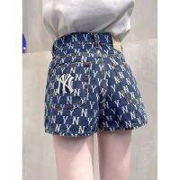 กางเกงขาสั้น Summer presbyopia NY full standard denim shorts womens high waist A-line fashion hot pants trend