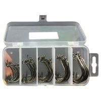 153Pcs Fishing Hooks High Carbon Steel Worm Senko Bait Jig Fish Hooks with Plastic Box