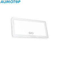 AUMOTOP กระจกรถยนต์กระจกไฟ LED แบบชาร์จไฟได้กระจกเงาโต๊ะเครื่องแป้งมี3โหมดแสง60แอลอีดีกระจกหน้าจอสัมผัสแต่งหน้าอเนกประสงค์สำหรับรถยนต์รถบรรทุก SUV (สีดำ)