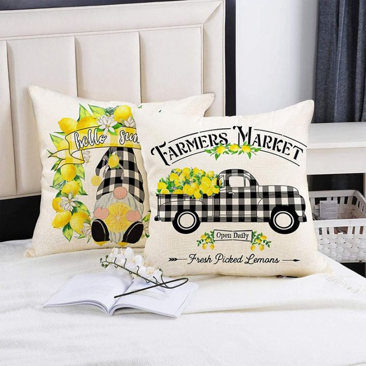 lemon-farmhouse-summer-pillow-covers-18x18-set-of-4-farmhouse-pillows-for-sofa-outdoor-porch-lemon-home-decor