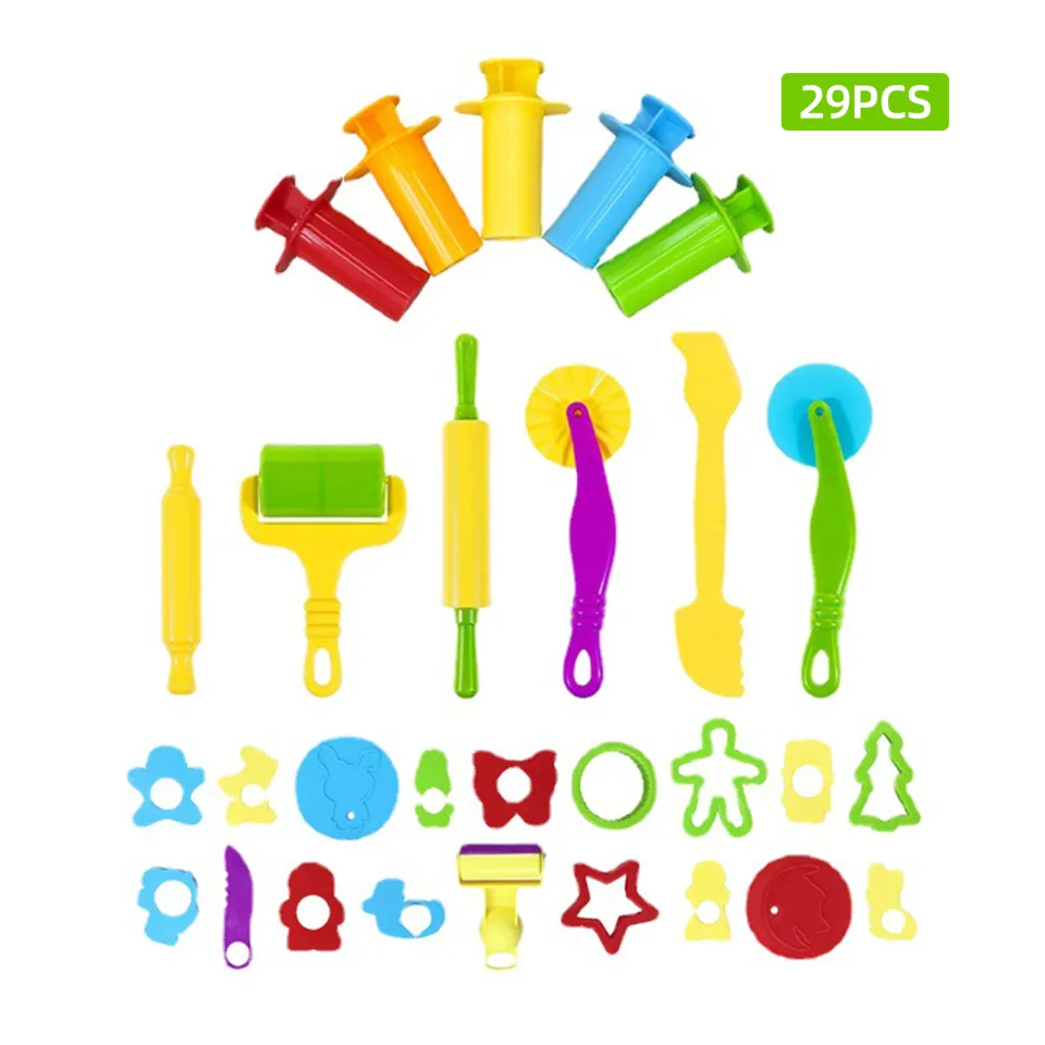 26 Pieces Play Dough Tools Playdough Accessories Set Various Plastic Molds  Rollers Cutters Educational Gift For Children, Random Color