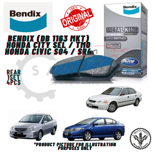 HONDA CITY SEL / TMO HONDA CIVIC SO4 / SR4 REAR BENDIX METAL KING ...