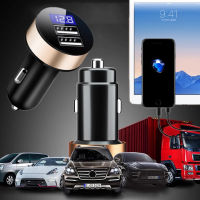 【ส่งของจากประเทศไทย】USB Car Charger 3.1A หัวชาร์จในรถยนต์ หัวชาร์จโทรศัพท์มือถือ ที่ชาร์จเร็ว 2 พอร์ต ไฟแสดงโวลท์ หัวชาร์จในรถ