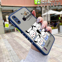 เคส Chenyyyka สำหรับ Infinix Smart 4เคส X653 4C อัจฉริยะลายการ์ตูนน่ารัก Pochacco มีน้ำค้างแข็งโปร่งใสฮาร์ดด้านขอบสี่เหลี่ยมเคสนิ่มป้องกันกล้องปลอกซิลิโคนกันกระแทก