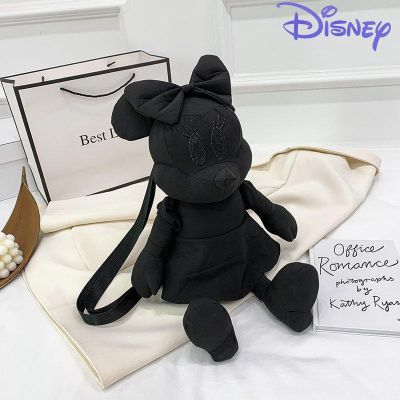 New Disney Minnie Cute Cartoon Animal Casual Shoulder Bag Personality Foreign Fashion Trend Cosmetic Bag Cotton Fabric Girl Gift
