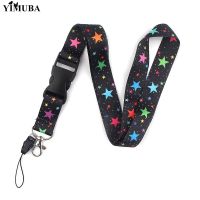 [HOT HUIQKKJKUIO 556] YIMUBA ที่มีสีสันมินิดาว Lanyards พวงกุญแจการ์ตูนริบบิ้นโทรศัพท์มือถือสายรัดคอพวงกุญแจ USB ID ผู้ถือบัตรตราเด็กของขวัญ