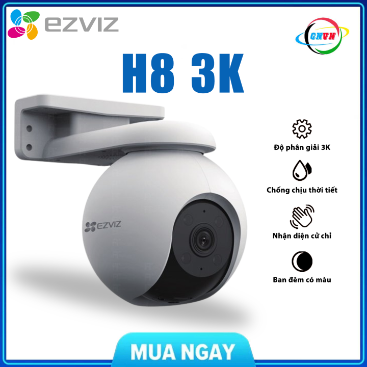[PHÂN PHỐI CHÍNH THỨC] CAMERA EZVIZ H8 3K 5MP Quay Xoay Ngoài Trời, Thiết Lập Nhanh Góc Quan