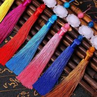 10pcs Chinese Knot knot White Resin Lotus Matched with Colorful Tassels