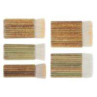 5 Size Blender Brush, Bamboo Handle Brushes Wide Wool Brushes Watercolor Brushes for Kiln Wash, Dust Cleaning