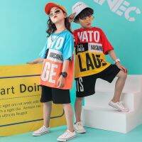 [COD] Childrens hip-hop suit boys splicing short-sleeved kindergarten Liuyi performance Korean version of the female