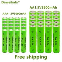 AA + AAA แบบชาร์จไฟได้ AA 1.5V 3800Mah/1.5V AAA 3000Mah ไฟฉายแบตเตอรี่อัลคาไลน์สำหรับผู้เล่นนาฬิกาของเล่นเปลี่ยนแบตเตอรี่ Ni-MH MP3