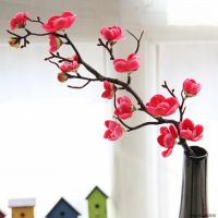 Plum Cherry blossoms Artificial Silk flowers flores Sakura tree branches Home table living room Decor DIY Wedding Decoration