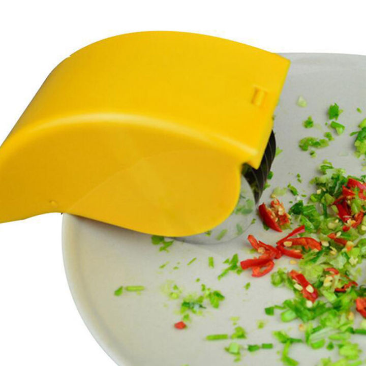 มัลติฟังก์ชั่กระเทียมบดลูกกลิ้งมีดสแตนเลสกระเทียมอาหารตัดตัดหัวหอมสีเขียวพิซซ่าทำอาหารอุปกรณ์ครัว