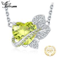 Jewelrypalace New Arrival Peppermint Leaf Heart Cut Green Gemstone 925 Sterling Silver Collor Necklace For Woman Fashion Jewelry