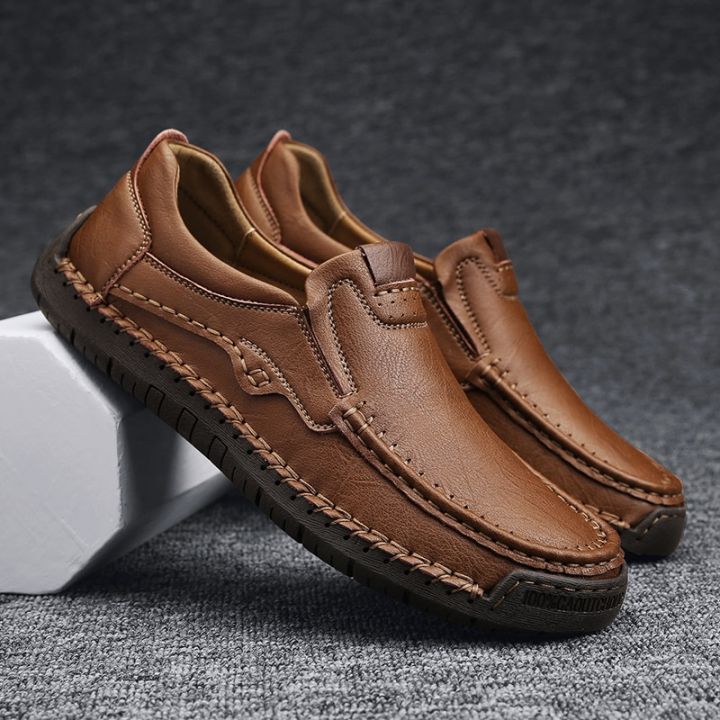 รองเท้าโลฟเฟอร์รองเท้าลำลองสวมใส่สบายธุรกิจของผู้ชายรองเท้าขับรถรองเท้าผ้าใบสำหรับเดินแบรนด์