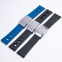 22mm 24mm Thick Watchband Silicone Rubber Bracelet Fit For Breitling navitimer avenger Strap Wristband Watch Band Accessories