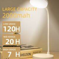 ไฟโต๊ะแบบชาร์จใหม่ได้โคมไฟ USB บนโต๊ะ Led 2000มิลลิแอมป์ Pelindung Mata ไฟพับได้3สีที่หรี่แสงแบบแตะสำหรับไฟการอ่านการศึกษา