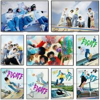 เกาหลี KPOP TXT Boy Band โปสเตอร์อัลบั้มใหม่ Chaos Chapter: ต่อสู้หรือ ESCAPE ภาพวาดผ้าใบ Wall Art Room Home Wall ตกแต่งใหม่