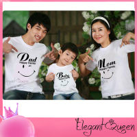 สง่างามเรียบหรู❤Queen Family T-Shirts Set Women Men Short Sleeve Summer Tops Children