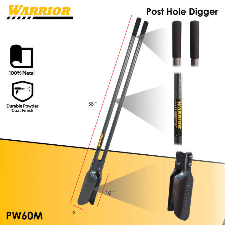 Post Hole Digger for Gardening and Digging ALLMETAL 58Inch Heavy Duty