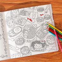 Delicious Time Korean Coloring Book for Kids Adult Diy Relieve Stress Kill Time Graffiti Food Drawing Book Art Supplies