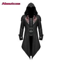 Aboutcos Medieval Assassin Cosplay Adult Man Woman Streetwear Hooded Jacket Outwear Costume Edward Assassins Creed Halloween 5XL