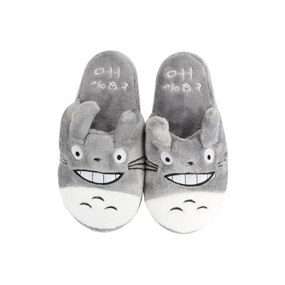 Totoro รองเท้าแตะผ้าฝ้ายรูปสัตว์น่ารักสำหรับผู้หญิง/ผู้ชายรองเท้าฤดูหนาวให้ความอบอุ่นสำหรับใส่ในบ้านห้องนอน