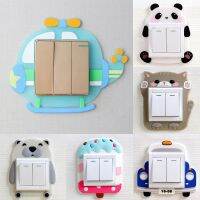 ❐ 1Pcs Silicone Switch Stickers Cartoon Children Room Decoration Washable Luminous Switch Light 3D Wall Stickers for Household