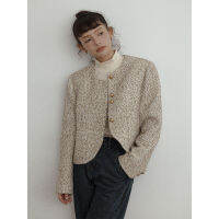 BUPAO[Hawkweed] ฉบับใหม่เกาหลีฤดูใบไม้ร่วงขนสัตว์ใส่สบายน้ำหอมขนาดเล็กเสื้อคลุมสูทสั้นสำหรับ H5571ผู้หญิง