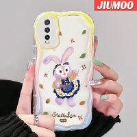 เคส JIUMOO สำหรับ VIVO Y20 Y20i Y20s Y12s Y20 2021 Y11s Y12A Y20T Y20S M Y20S D เคสการ์ตูนกระต่ายสีม่วงสีสันเนื้อครีมน่ารักกันกระแทกแบบใสนิ่มเคสมือถือสร้างสรรค์เคสป้องกันซิลิโคนปลอก