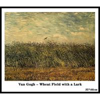 ✙ โปสเตอร์ภาพวอลเปเปอร์ Vangogh Wheat Field With A Lark สําหรับตกแต่งผนังบ้าน 35x46 ซม