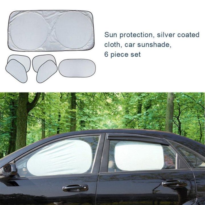 Hot ™♧ 6pcs Car Sunshade Sun shade front rear whole Window Film Windshield  Visor Cover UV Protect Reflector Lazada PH