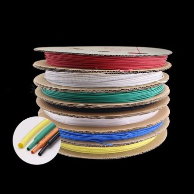 1M Heat Shrink Tube Electric Cable Sleeving φ2mm - φ3.5mm Tubing Wire 2:1 Colours black white red green yellow blue Transparent Electrical Circuitry P