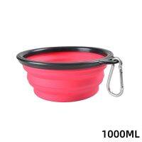 Collapsible Dog 1000ml Large Folding Silicone Bowl Pet Outdoor Travel Portable Puppy Food Container Dish With Carabiner