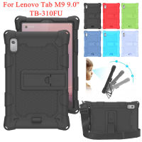 สำหรับแท็บ Lenovo M9เคสตั้งได้ซิลิโคนนิ่ม TB-310FU Casing Tablet ขนาด9.0นิ้วสำหรับแท็บ Lenovo ปลอก M9เคสพร้อมสายคาดเด็ก9 กันกระแทก