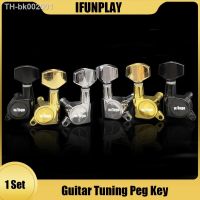 ✻▥✤ 6PCS Guitar Tuning Pegs Tuner Machine Heads DIY with Logo Tuning Peg Machine Head Chrome-Gold-Black